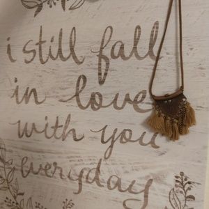 🍄🌝☀️Boho tassel leather necklace